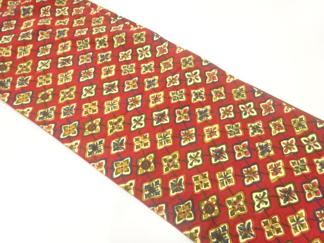 綿紬花菱模様全通袋帯